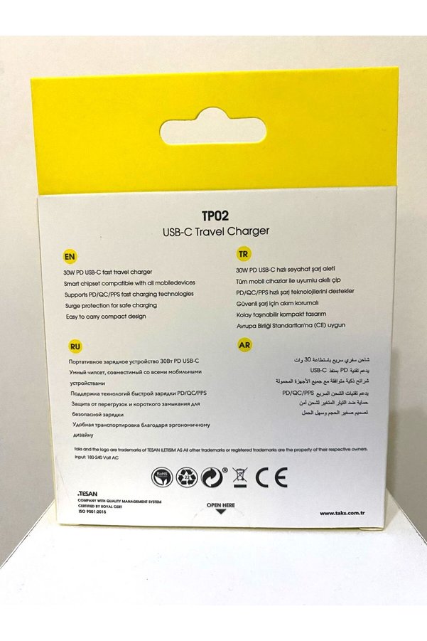 Ttec Taks 30W Pd Usb-C Seyahat Hızlı Şarj Aleti , Beyaz 5Tp02B Taks Tp02