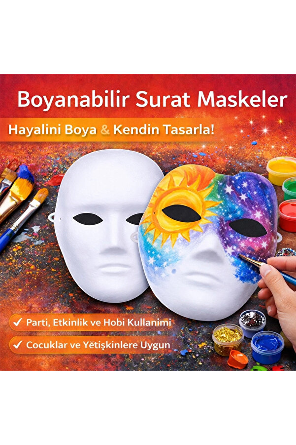 Evi̇mdeyokyok Boyanabi̇li̇r Surat Model Maske – Lasti̇kli̇ | Kendi̇n Tasarla