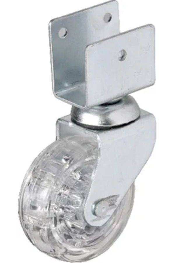 Evi̇mdeyokyok 328 - 50X20 Mm Şeffaf Makaralı Kısa U Tablalı Teker 4 Adet