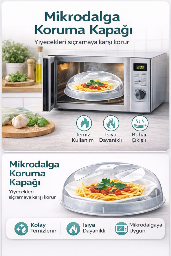 Helen's Home Mikrodalga Fırın Koruma Kapağı Isıya Dayanıklı Fırın Içi Kapak