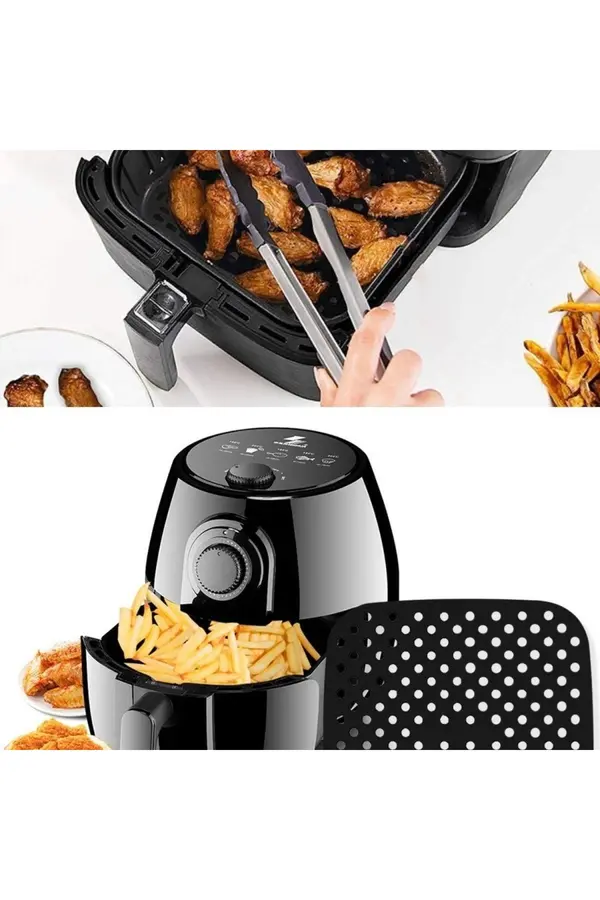 Go İthalat Si̇yah Isıya Dayanıklı Yıkanılabi̇li̇r Si̇li̇kon Fırın Ve Ai̇rfryer Kare Model Pi̇şi̇rme Matı 21,5 Cm