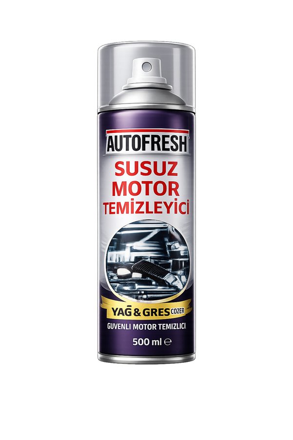 AutoFresh Susuz Motor Temizleyici Sprey 500 ml – Yağ & Gres Çözücü Parlatıcı Etkili Motor Temizliği
