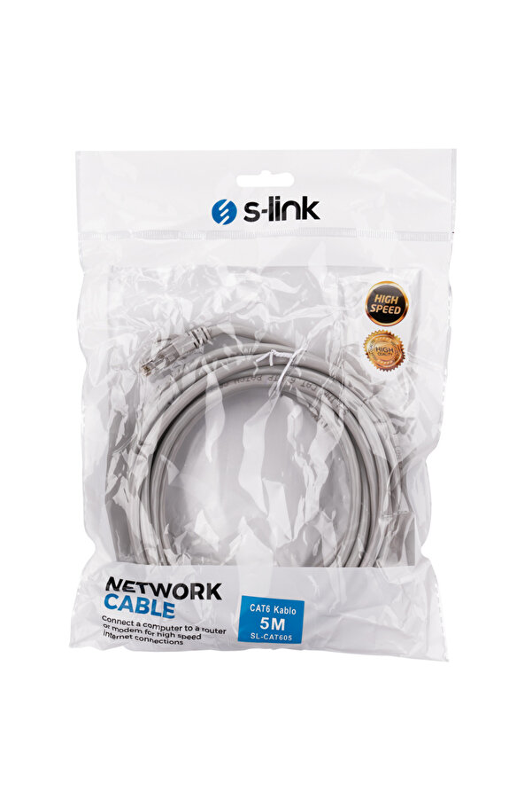 Tgzm S-Lınk Sl-Cat605 Cat6 Patch 5Mt Kablo (Gri)(1923) - Tzmg3610-8200