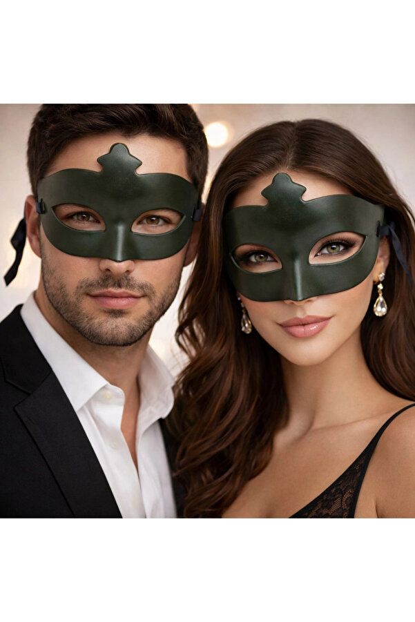 Evi̇mdeyokyok Haki̇ Yeşi̇l Gi̇zemli̇ Masquerade Maskesi̇