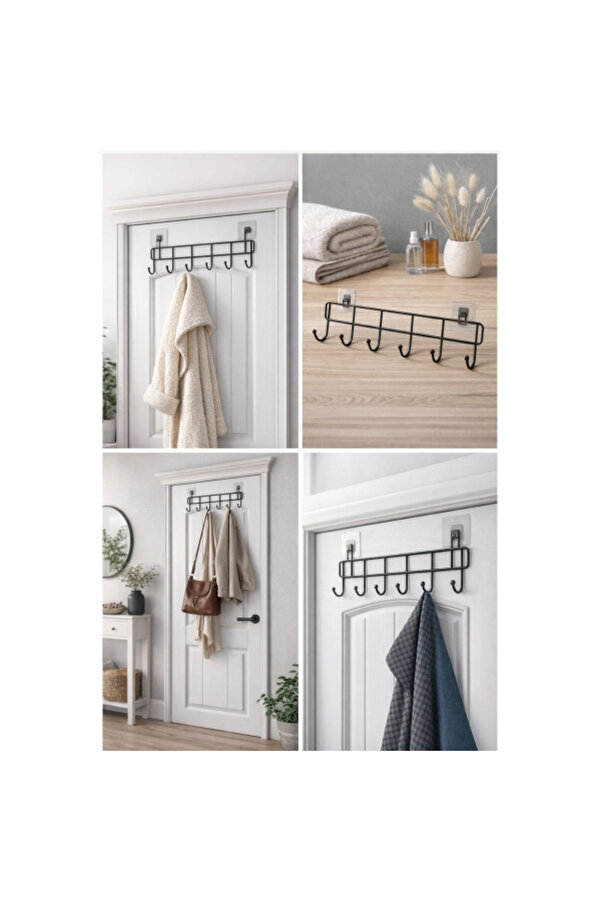 Ethab Ti̇caret Glbl-Tsti̇l4136 6 Lı Yapışkanlı Kapı Arkası Askı