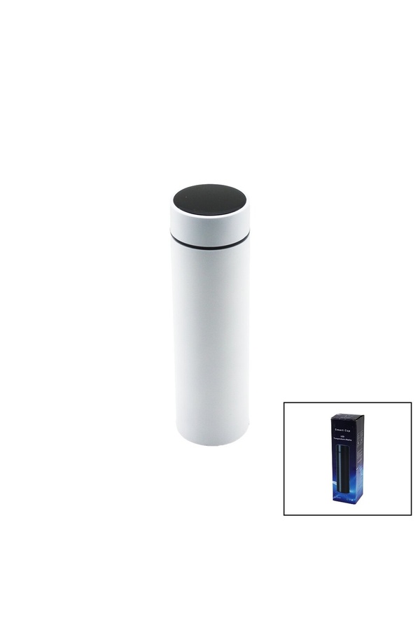 Go İthalat Beyaz Led Derece Göstergeli̇ 304-Çeli̇k Termos 500Ml Fi̇ltreli̇ 12 Saat Sıcak - Soğuk Tutma
