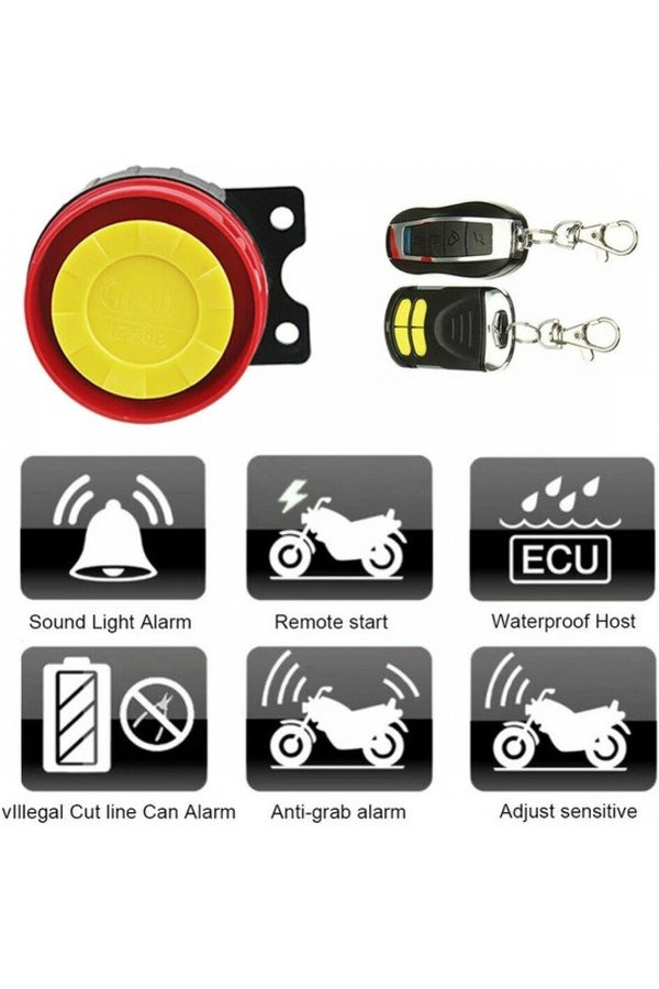 Alkan Motorsi̇klet Alarm Seti̇ 120Db Uzaktan Çalıştırma Anti̇-Hırsızlık