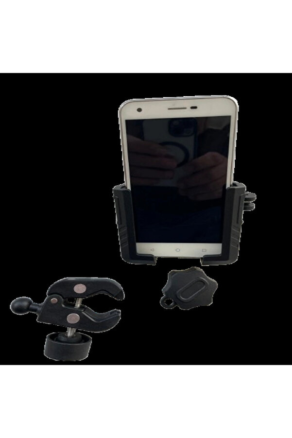 Alkan Mb Motosi̇klet Scooter Atv Bi̇si̇klet Yandan Ki̇li̇tlemeli̇ Gi̇don Bağlantılı Telefon Tutucu A+++ Kali̇teli̇