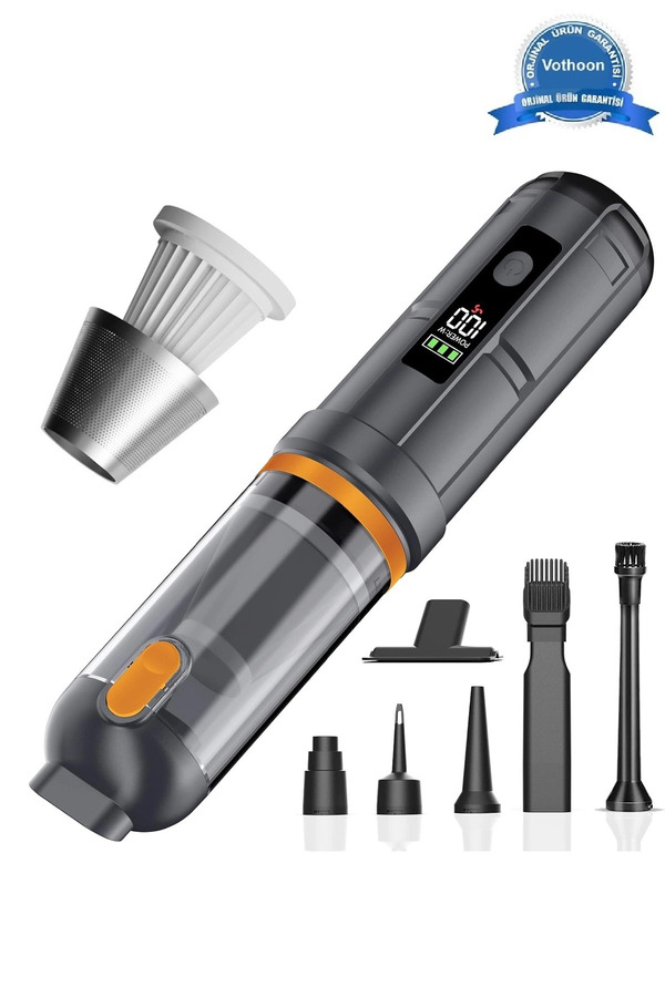 Evi̇mdeyokyok Araç Süpürgesi̇ Şarjlı 120W 20.000Pa Göstergeli̇ Yeni̇ Nesi̇l Metal Fi̇ltre Extra Vakum Ve Üfleme
