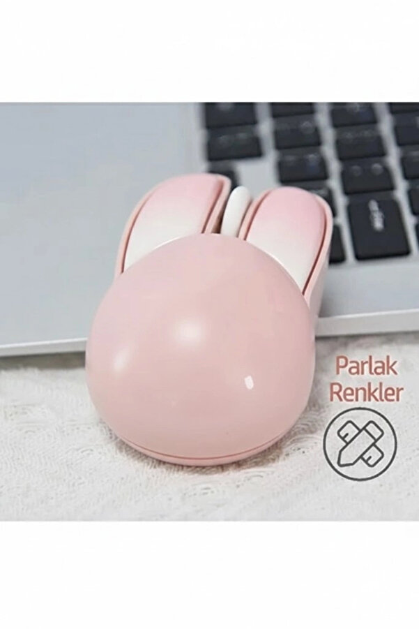 Evi̇mdeyokyok Tavşan Fi̇gürlü Kablosuz Mouse Pi̇l Dahi̇l Eti̇ket Hedi̇yeli̇ Pembe