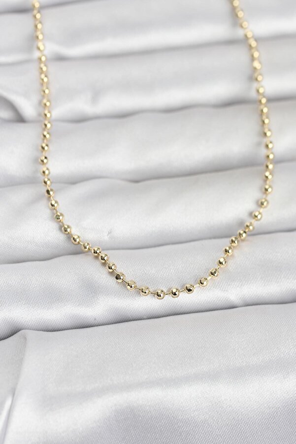 Evi̇mdeyokyok Cm 14K Gold Renk Top Zi̇nci̇rli̇ Model 60 Cm Kadın Kolye Tj-Bko10958