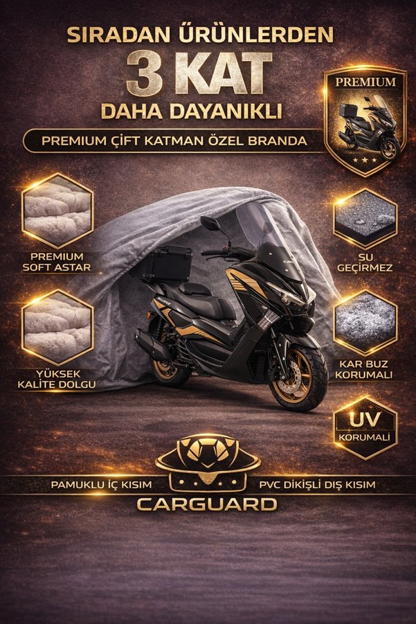 CarGuard Kuba Newcity 50 cc ve 125 cc Uyumlu. Fitilli Motosiklet Brandası Motor Örtüsü - Arka Çanta Uyumlu