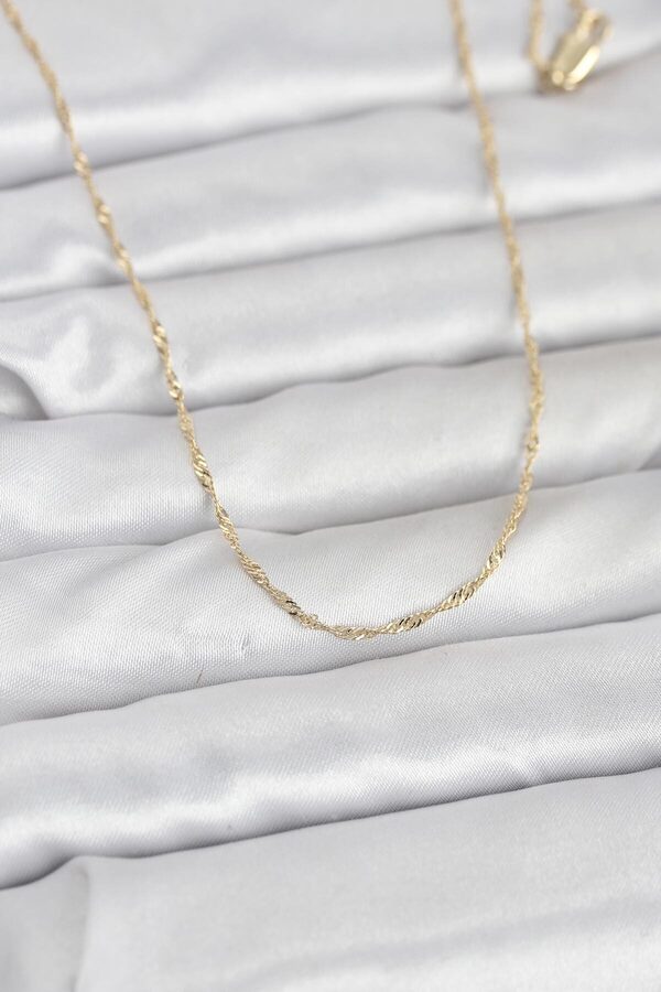 Evi̇mdeyokyok Cm 14K Gold Renk Burgu Model 60 Cm Kadın Kolye Tj-Bko10942
