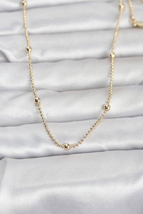 Evi̇mdeyokyok Cm 14K Gold Renk Top Zi̇nci̇r 60 Cm Kadın Kolye Tj-Bko10960