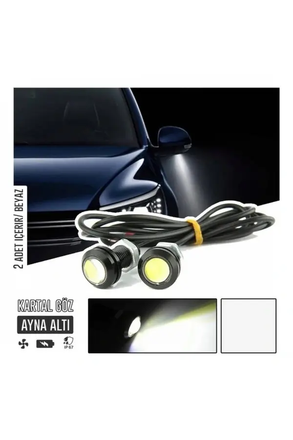 Carub Ayna Altı Led Ayna Altı Cob Aydınlatma Led Eagle Eye Kartal Göz Led 2 Adet