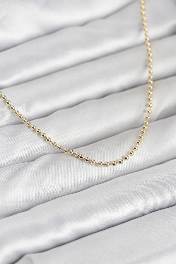Evi̇mdeyokyok Cm 14K Gold Renk Top Zi̇nci̇rli̇ Model 60 Cm Kadın Kolye Tj-Bko10937