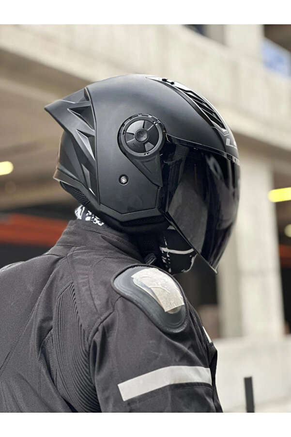LS2 Aırflow 2 MAT Siyah Kask - Siyah Vizör + Spoiler