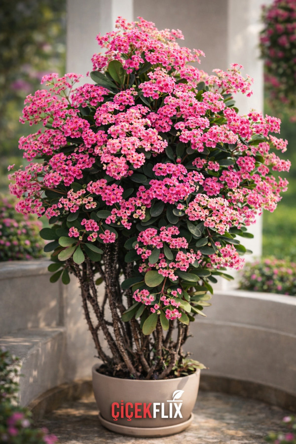 ÇİÇEKFLİX TAÇ Çiçeği Pembe Aşılı Büyüyen Cins Bahçe VE Balkon Çiçeği Minik 15*16CM