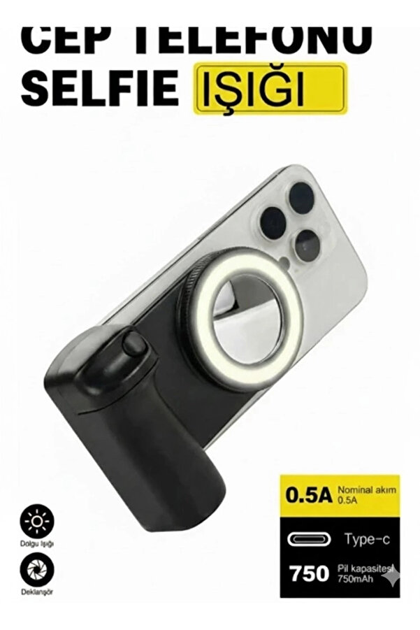 Evi̇mdeyokyok Bluetooth Manyeti̇k Telefon Yapıştırma Kavrama Halka Dolgu Işığı İle Magsafe Selfi̇e Kli̇ps