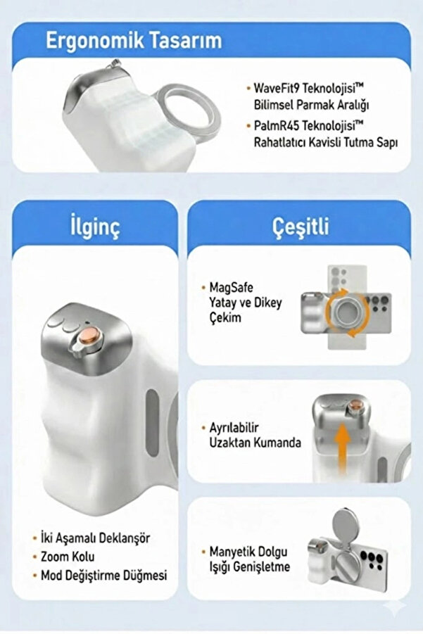 Evi̇mdeyokyok Magsafe Selfi̇e Çubuğu Kamera Kolu Profesyonel Çeki̇m Zoom