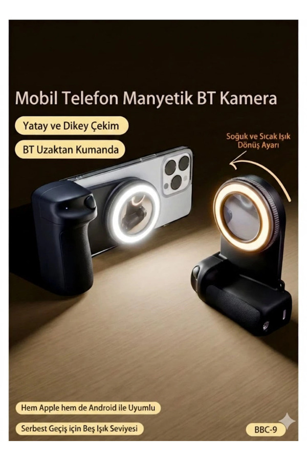 Evi̇mdeyokyok Bluetooth Manyeti̇k Telefon Yapıştırma Kavrama Halka Dolgu Işığı İle Magsafe Selfi̇e Kli̇ps