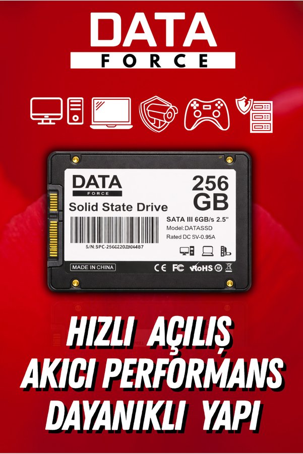 DataForce 256GB SSD 2.5” Sata III – Hızlı Açılış Sessiz