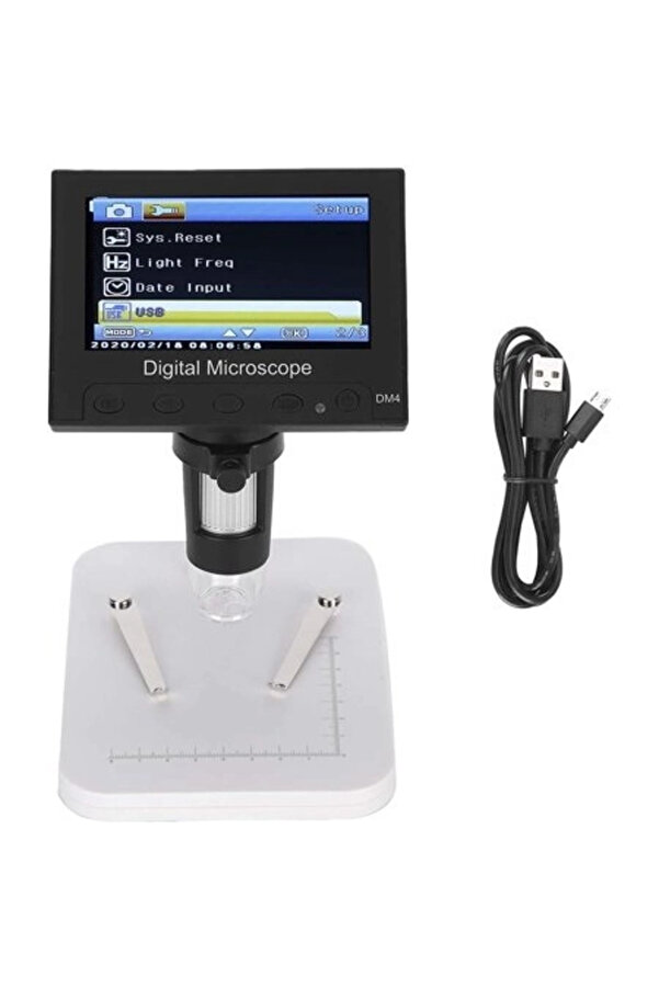 Evi̇mdeyokyok 1000X 2.0Mp Usb Di̇ji̇tal Elektroni̇k Mi̇kroskop 8 Lcd Ekran Vga Büyüteç Dm4S