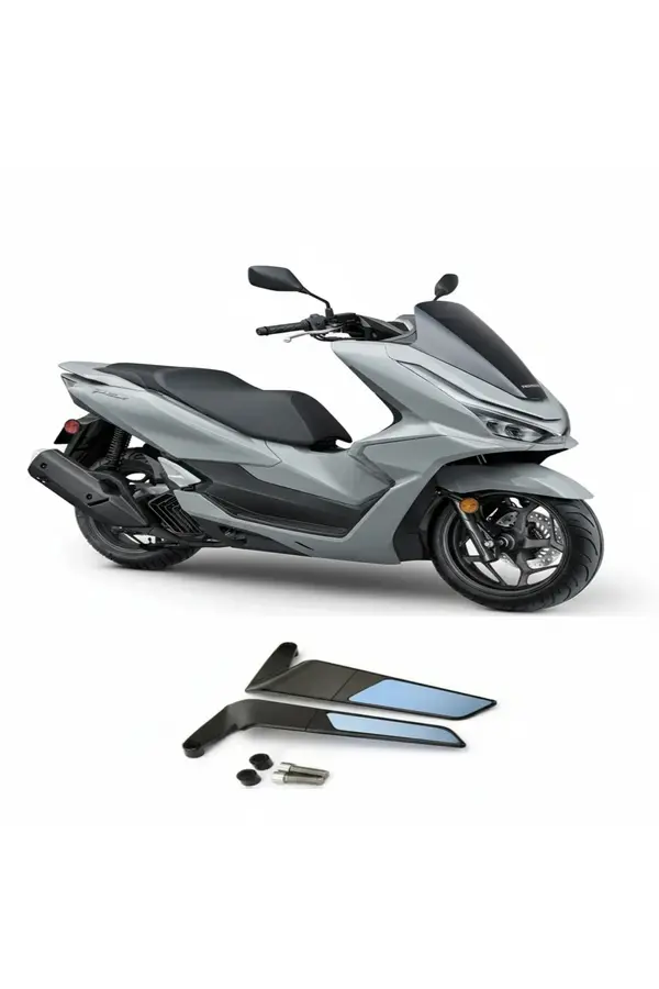 Alkan Mb Honda Pcx 125 H2 Kanat Ayna Katlanır Naked Model Tam Uyumlu Si̇yah