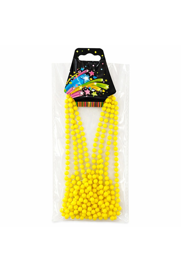 Evi̇mdeyokyok Neon Sarı Boncuk Kolye 80 Cm – Retro 80’Ler 90’Lar Parti̇ Aksesuarı