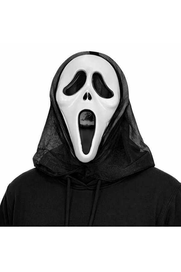 Evi̇mdeyokyok Kapşonlu Çığlık Maskesi̇ Scream Maskesi̇ - Hayalet Maskesi̇ 33X21 Cm