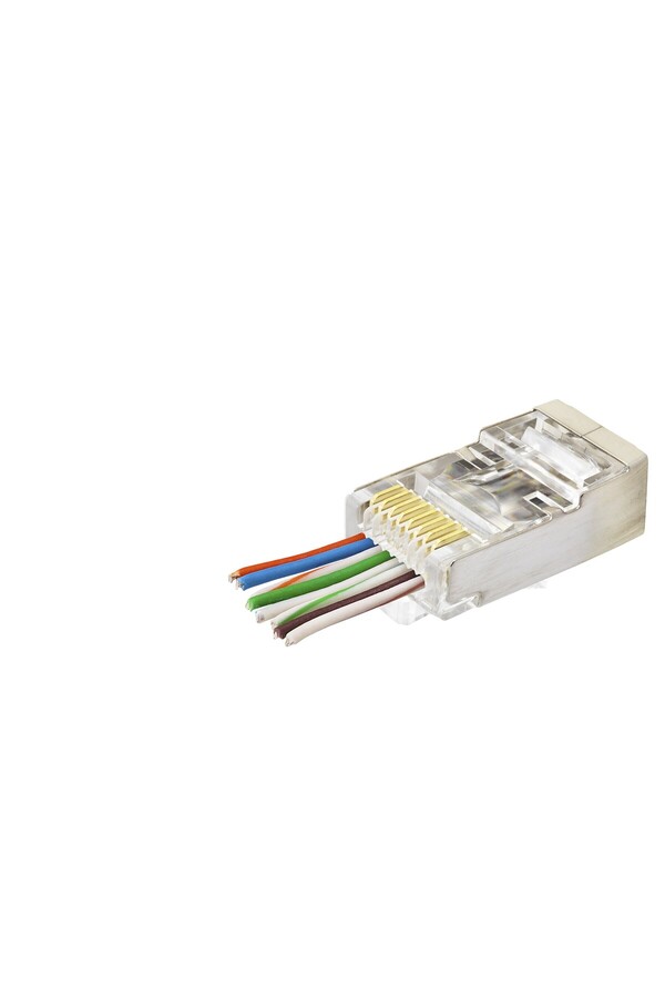 Evi̇mdeyokyok Cat6E Ez Rj45 Metal Konnektör 100 Adet Plasti̇k Kutu - Şeffaf Nd2423