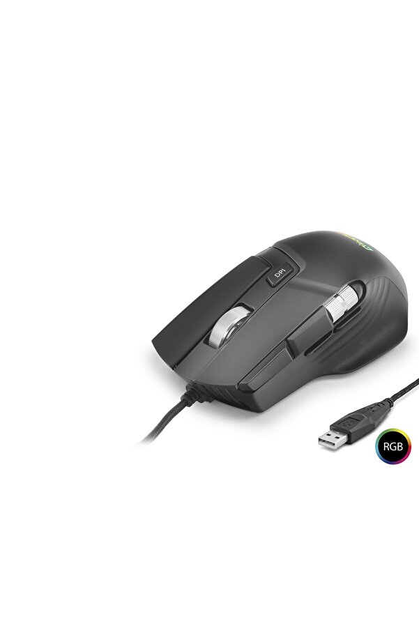Evi̇mdeyokyok X13 Mouse 12400 Dpi̇ 10 Tuş Makro 1000 Hz Rgb - Si̇yah