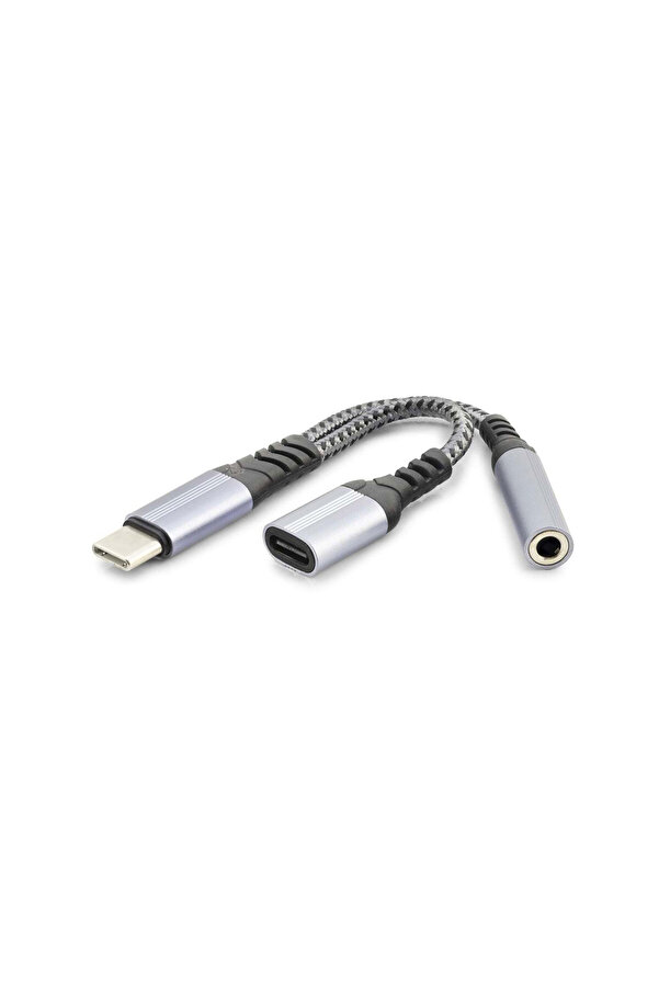 Evi̇mdeyokyok Type-C To Type-C + 3.5 Mm F Kablo Audıo Si̇yah Gj-014