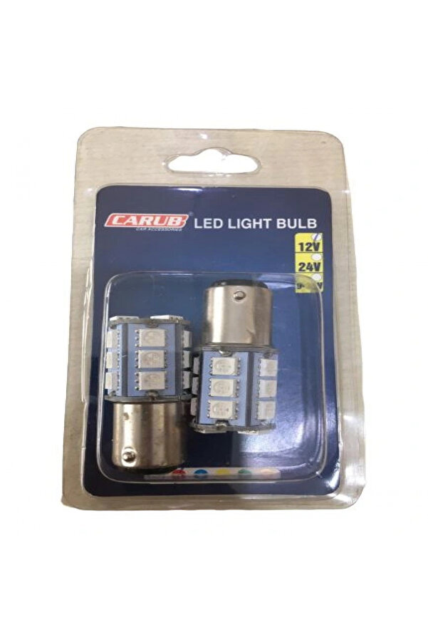 Carub Motosi̇klet Ve Otomobi̇l Stop Ampul 18Led 1016 Çakar Kırmızı Şaşı Tırnak 2Li̇