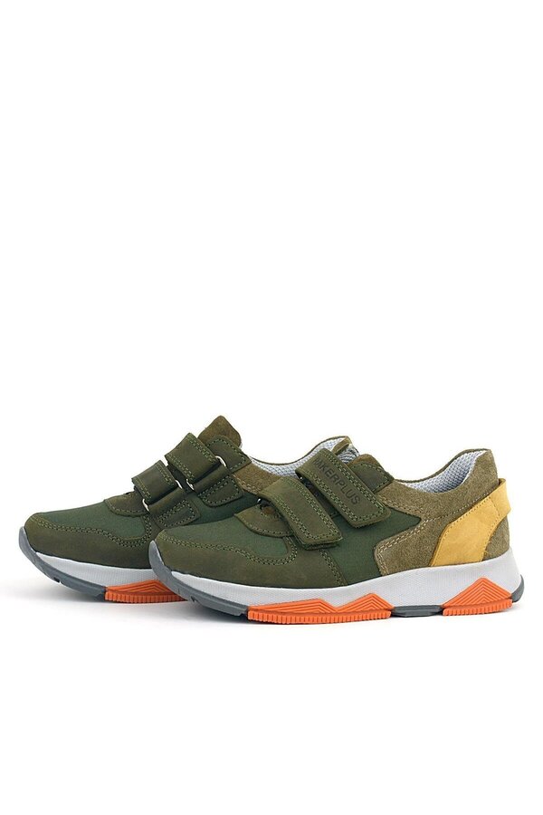 Ortopedi̇kal 3880 Rakerplus Haki̇ki̇ Deri̇ Haki̇-Yeşi̇l Çocuk Sneakers Spor Ayakkabı Cırtlı