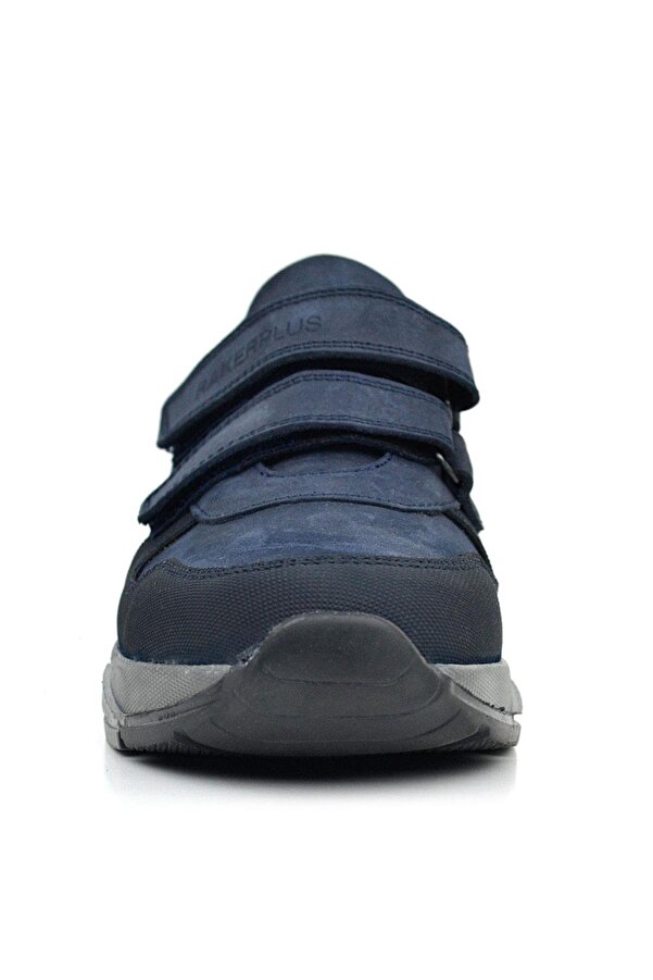 Ortopedi̇kal 3880 Rakerplus Haki̇ki̇ Deri̇ Koyu Laci̇vert Gri̇ Çocuk Sneakers Spor Ayakkabı Cırtlı