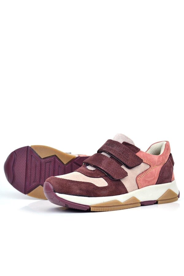 Ortopedi̇kal 3880 Rakerplus Haki̇ki̇ Deri̇ Bordo Pudra Çocuk Sneakers Spor Ayakkabı Cırtlı