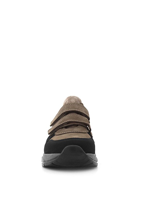 Ortopedi̇kal 3880 Rakerplus Haki̇ki̇ Deri̇ Kahverengi̇-Si̇yah Çocuk Sneakers Spor Ayakkabı Cırtlı