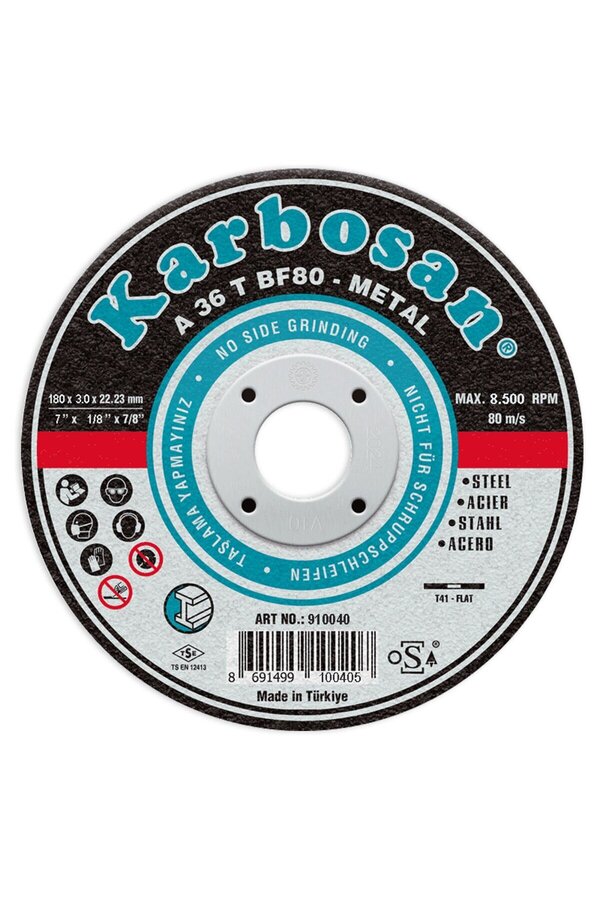 KARBOSAN 910040 A 36 T BF80 Metal Kesme Diski 180x3.0x22.23mm