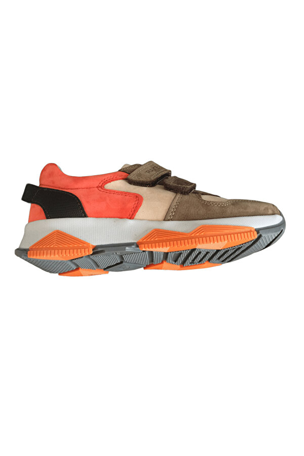 Ortopedi̇kal 3880 Rakerplus Haki̇ki̇ Deri̇ Kum Rengi̇ Çocuk Sneakers Spor Ayakkabı Cırtlı