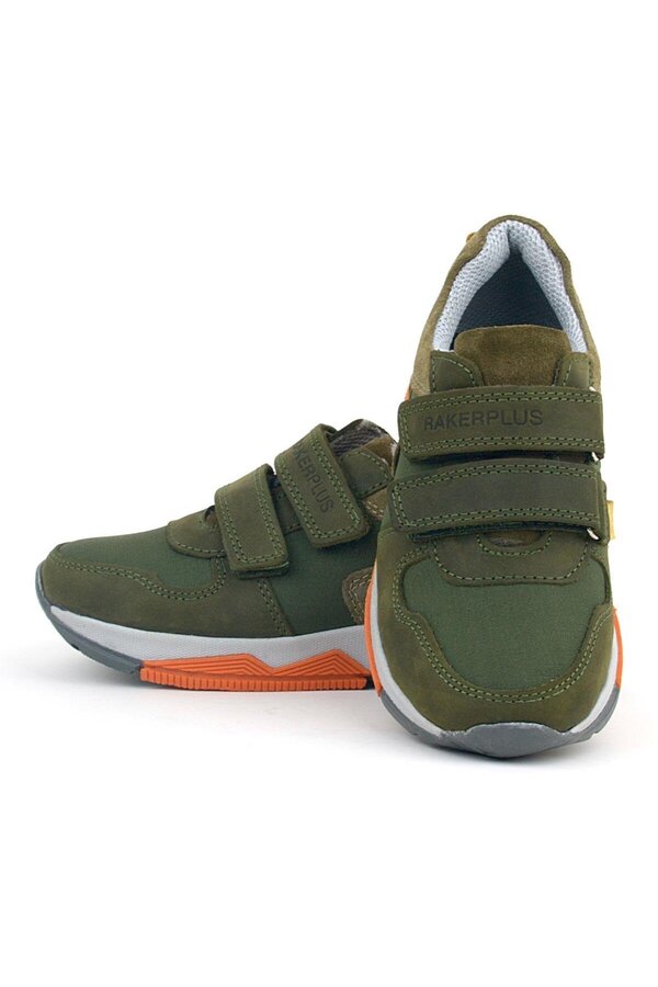 Ortopedi̇kal 3880 Rakerplus Haki̇ki̇ Deri̇ Haki̇-Yeşi̇l Çocuk Sneakers Spor Ayakkabı Cırtlı
