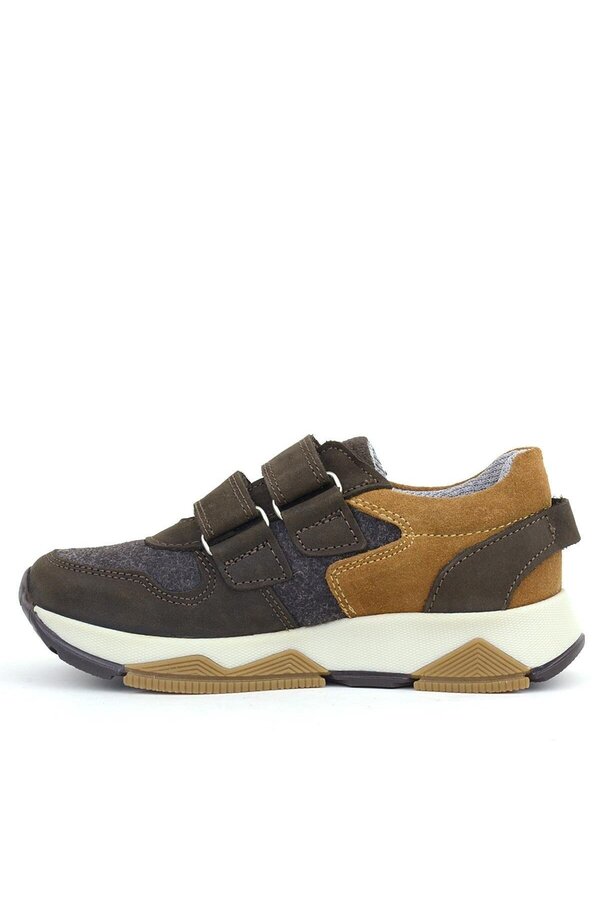 Ortopedi̇kal 3880 Rakerplus Haki̇ki̇ Deri̇ Koyu Kahve-Taba Çocuk Sneakers Spor Ayakkabı Cırtlı