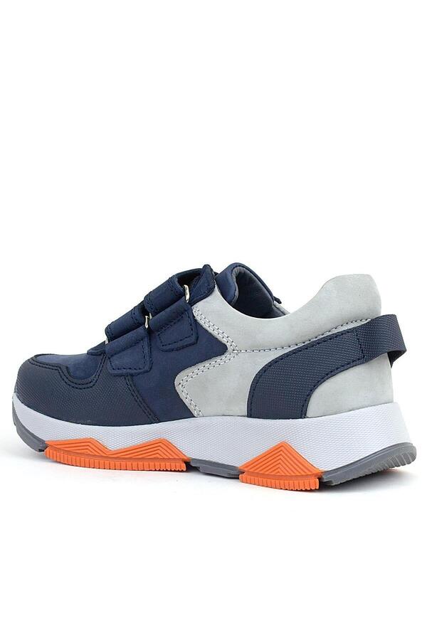 Ortopedi̇kal 3880 Rakerplus Haki̇ki̇ Deri̇ Gri̇-Koyulaci̇vert Çocuk Sneakers Spor Ayakkabı Cırtlı