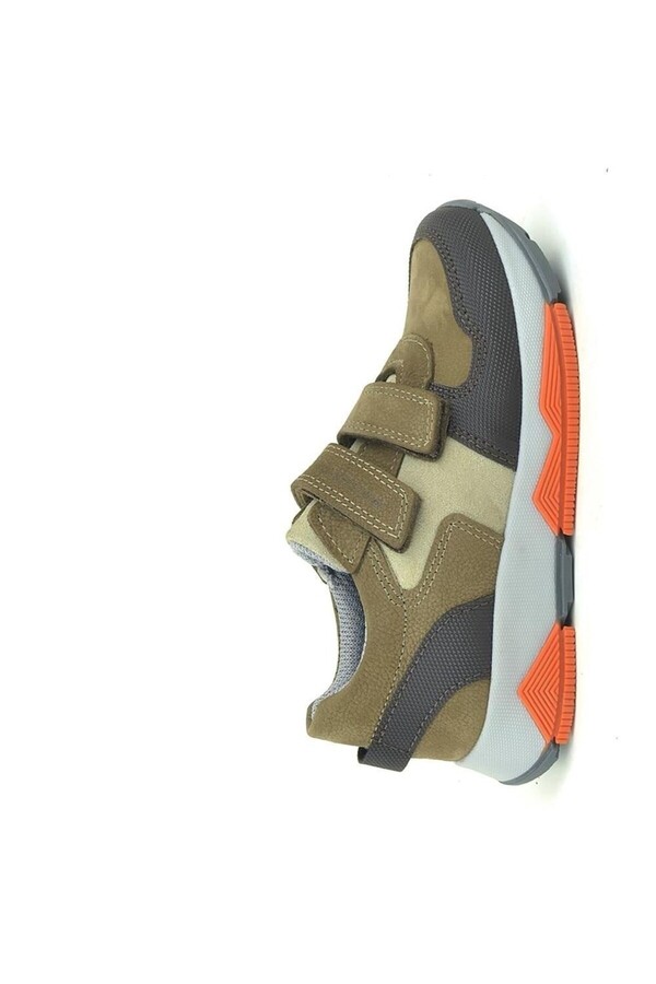 Ortopedi̇kal 3880 Rakerplus Haki̇ki̇ Deri̇ Kahve-Kahve Çocuk Sneakers Spor Ayakkabı Cırtlı