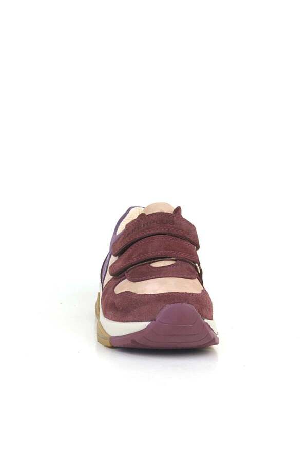 Ortopedi̇kal 3880 Rakerplus Haki̇ki̇ Deri̇ Bordo Pembe Mor Çocuk Sneakers Spor Ayakkabı Cırtlı