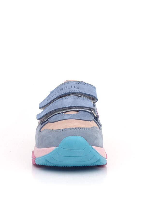 Ortopedi̇kal 3880 Rakerplus Haki̇ki̇ Deri̇ Mavi̇ Pudra Çocuk Sneakers Spor Ayakkabı Cırtlı