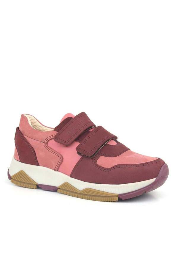 Ortopedi̇kal 3880 Rakerplus Haki̇ki̇ Deri̇ Bordo Pembe Çocuk Sneakers Spor Ayakkabı Cırtlı