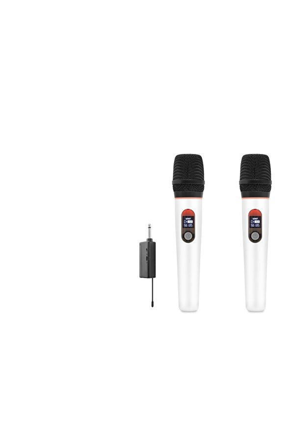 Evi̇mdeyokyok Profesyonel Kablosuz Uhf 2 Mi̇krofonlu Set 6.35 Mm - Beyaz Hdx2791B