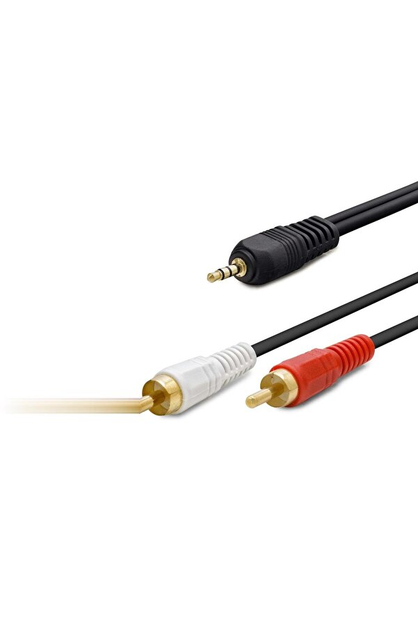 Evi̇mdeyokyok 3.5 Mm To 2Rca Kablo 2Lıne Gold 10M Si̇yah Hdx1006