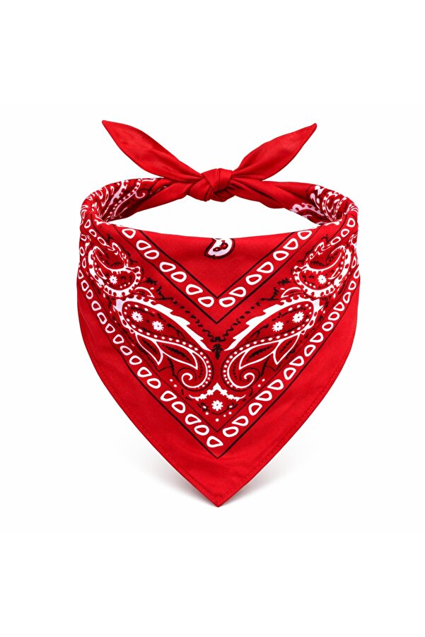 Evi̇mdeyokyok Kırmızı Kovboy Fuları Çocuk Bandana Western Desenli̇ Boyun Fuları